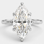 3CT Moissanite Ring in 18K White Gold Plated S925 Silver